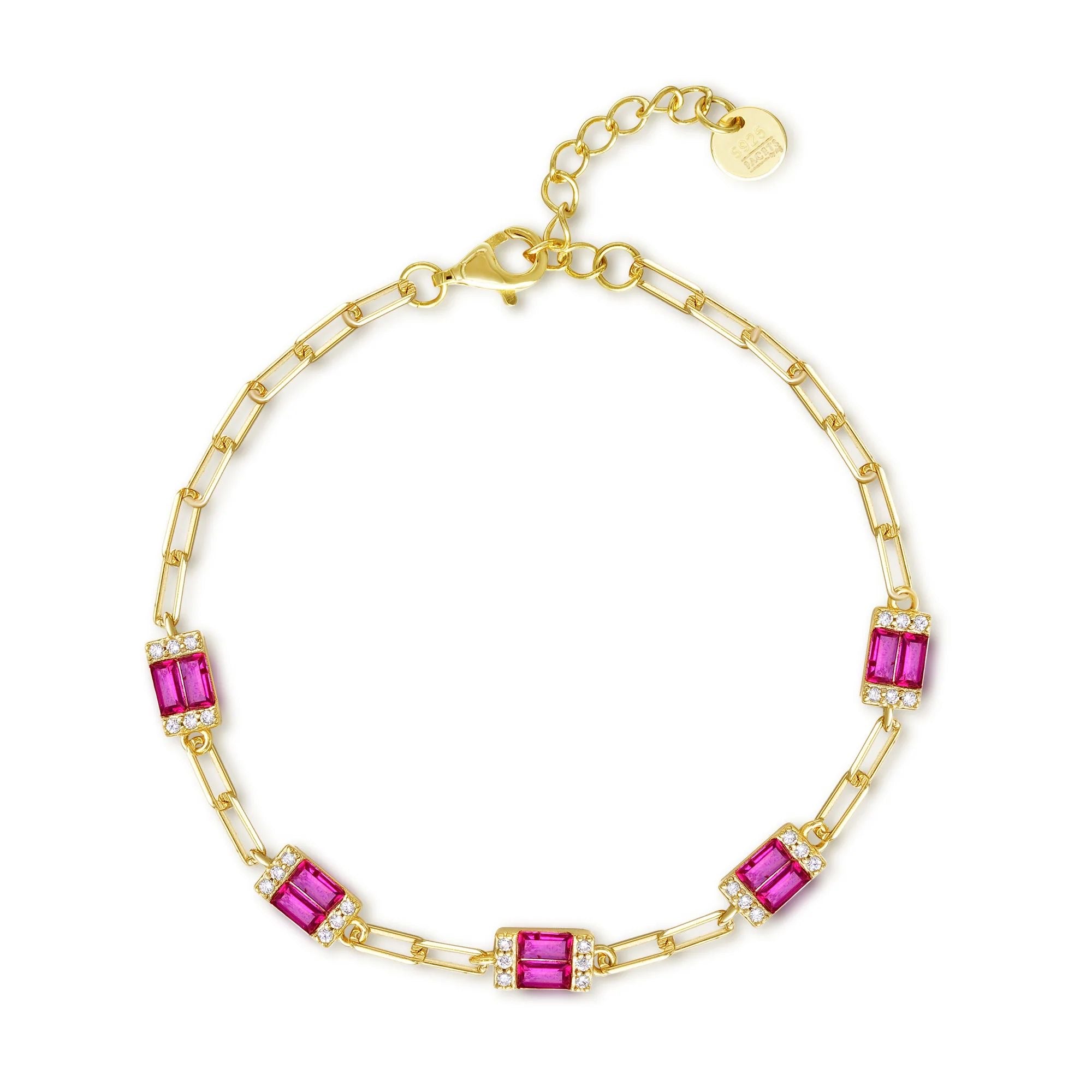 Pink baguette pink bracelet