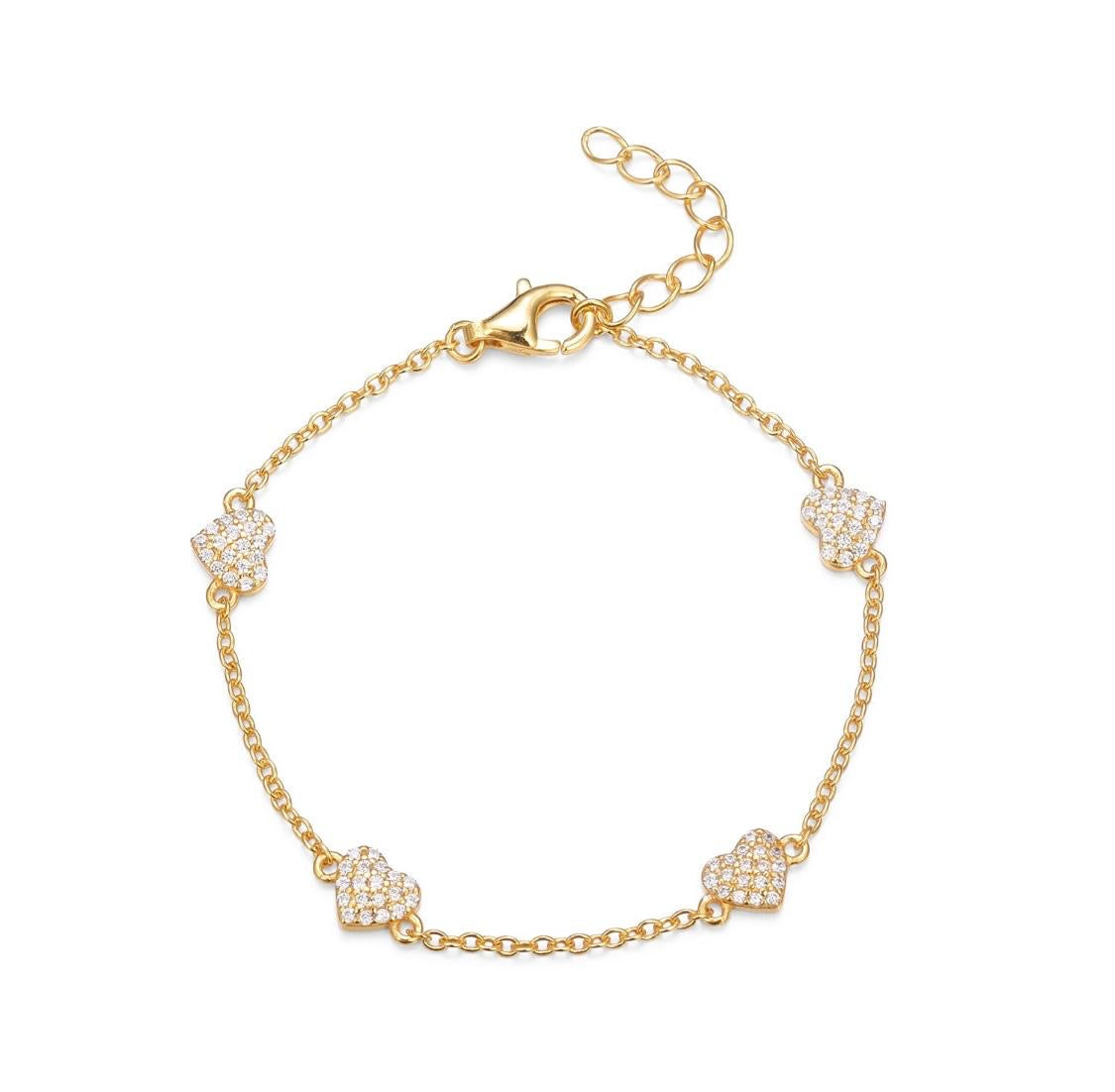 Pave heart bracelet