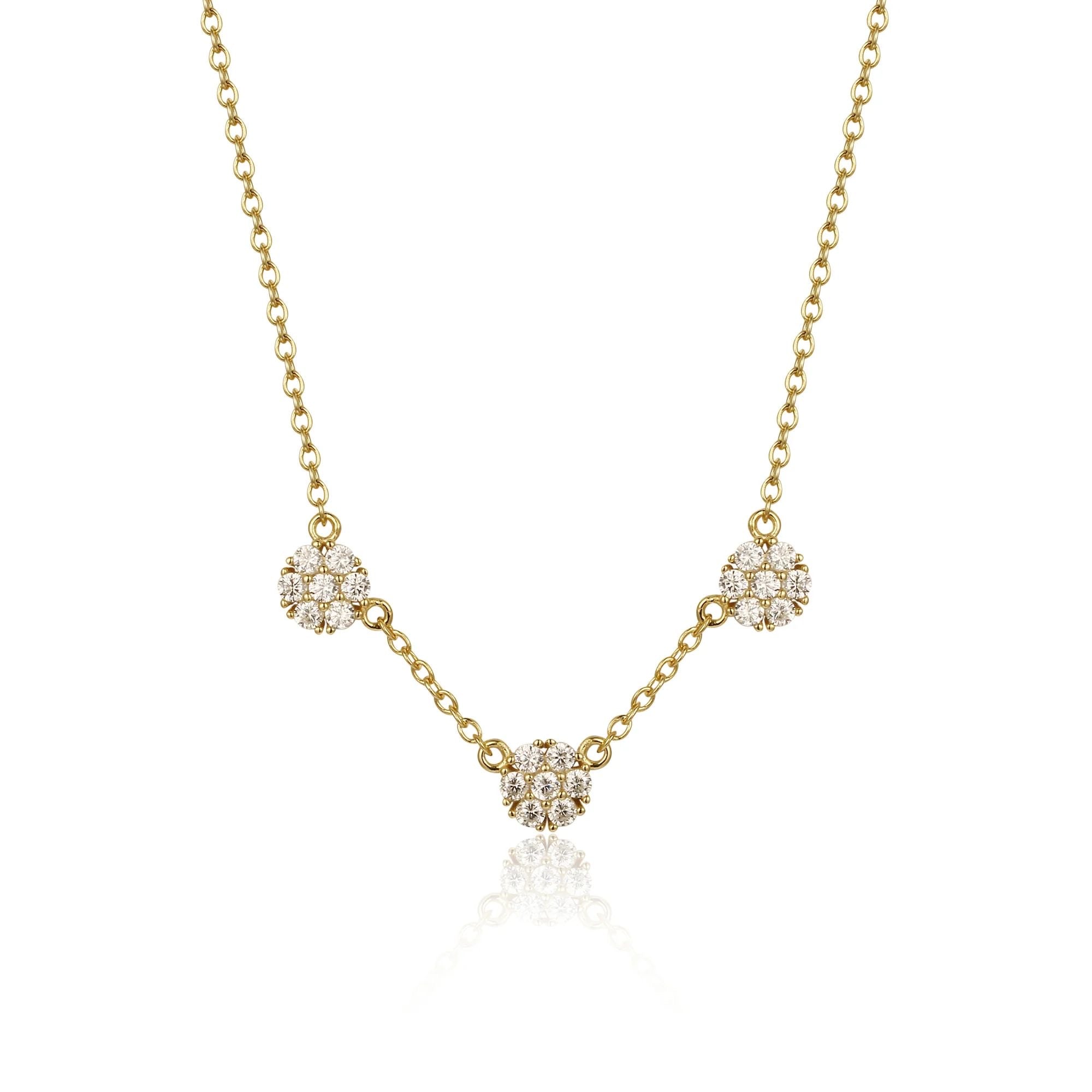 3 flower choker necklace