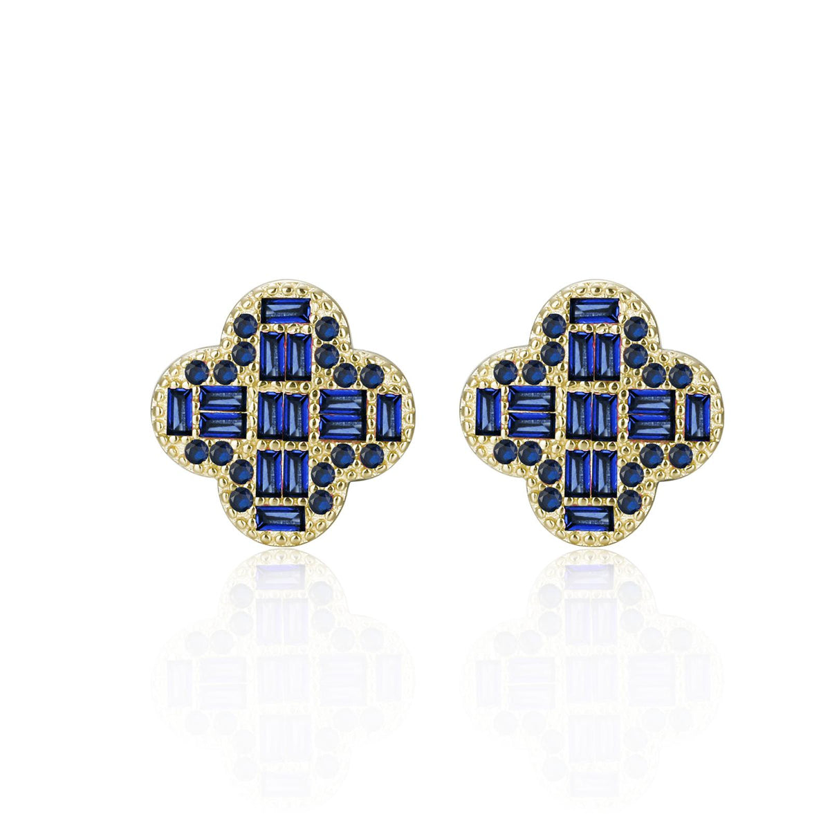 Baguette clover studs