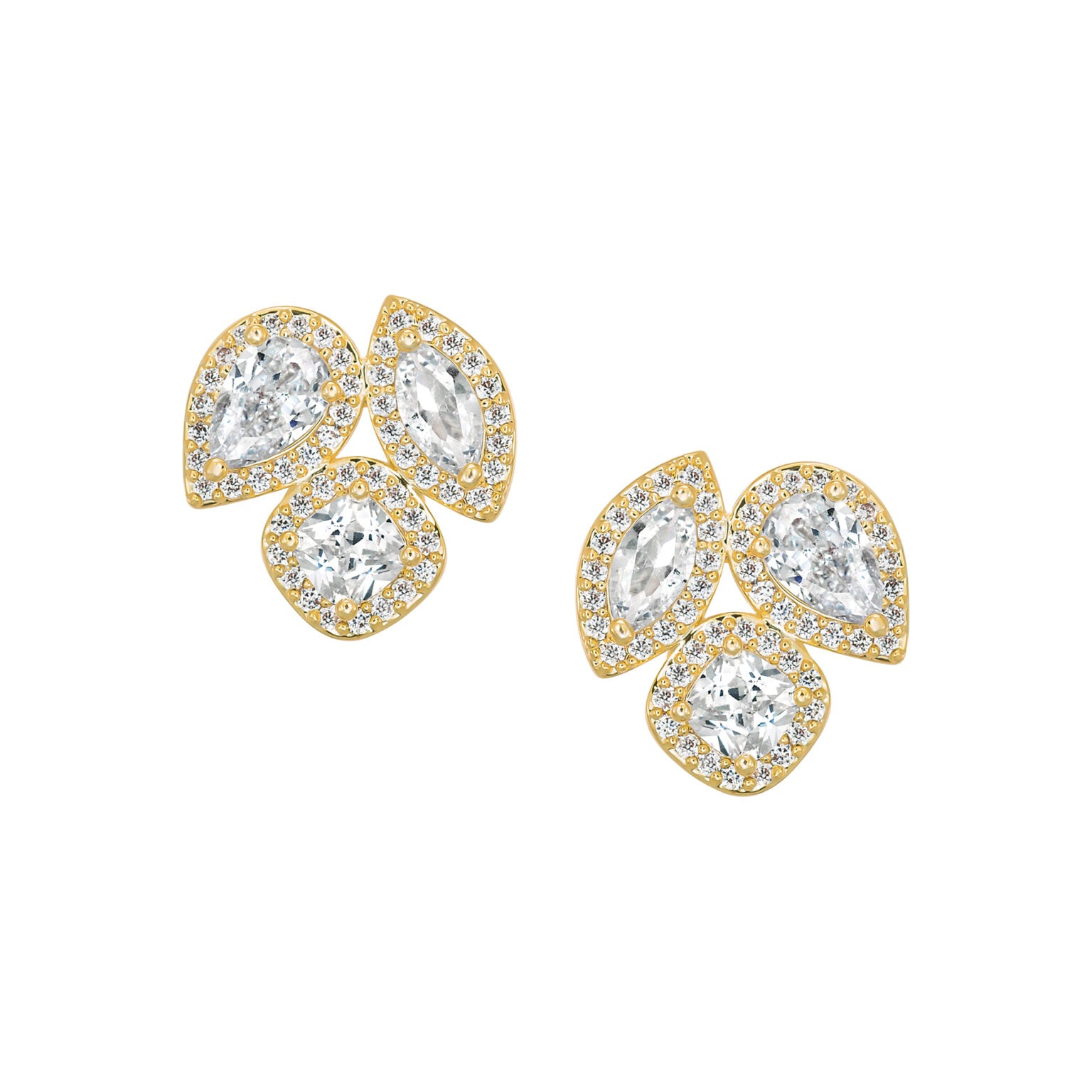 Titanium triple stone stud