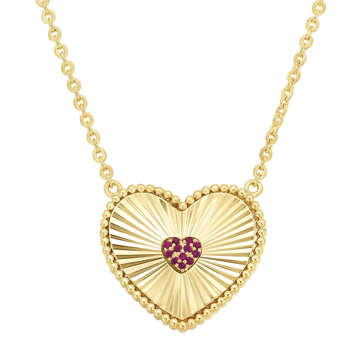 Pleated heart pendant