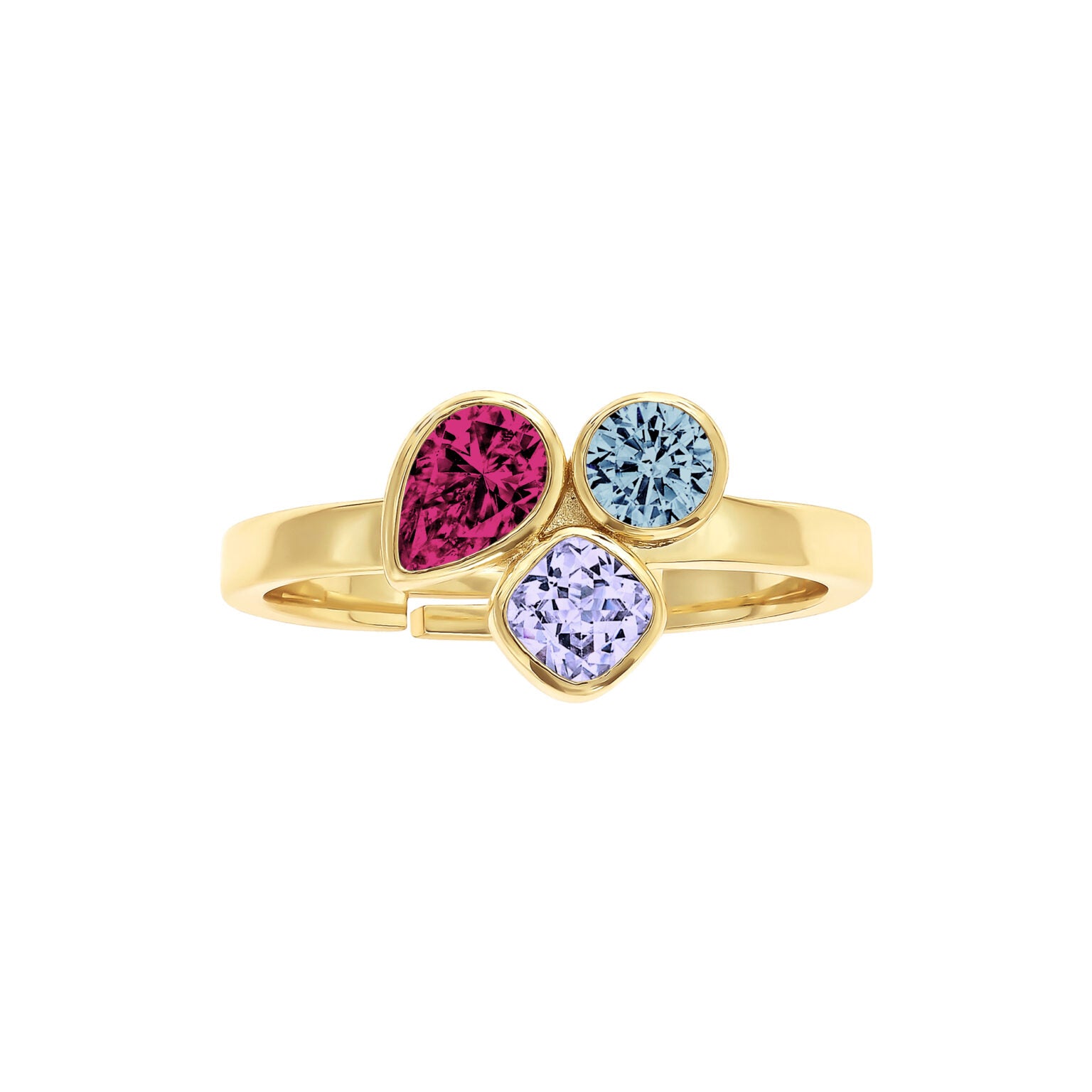 Bezel trio adjustable ring