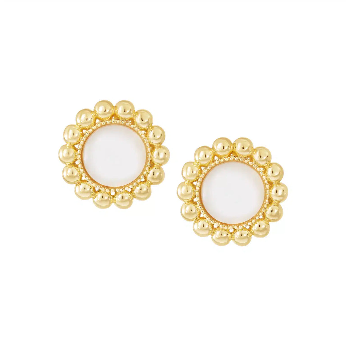 Bold mother of pearl gold studs