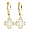 Surgical steel mother of pearl clover earrings