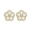 Sterling pearl flower studs