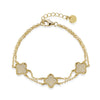 Double stranded clover bracelet