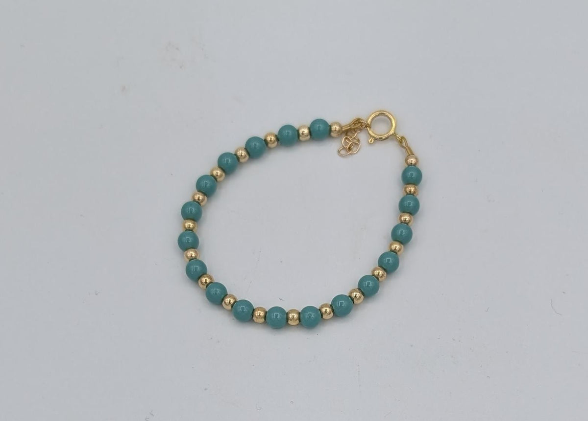 Turquoise gold filled adjustable bracelet