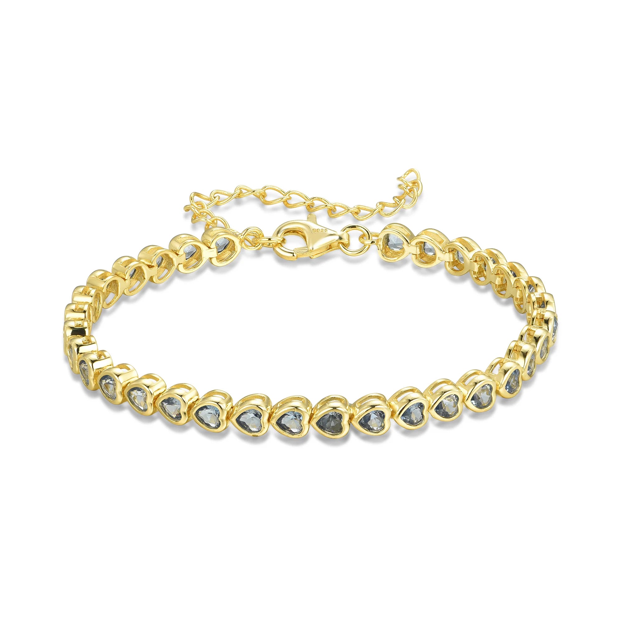 Colored heart gemstone bracelet