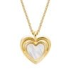 Double outline mother of pearl heart pendant