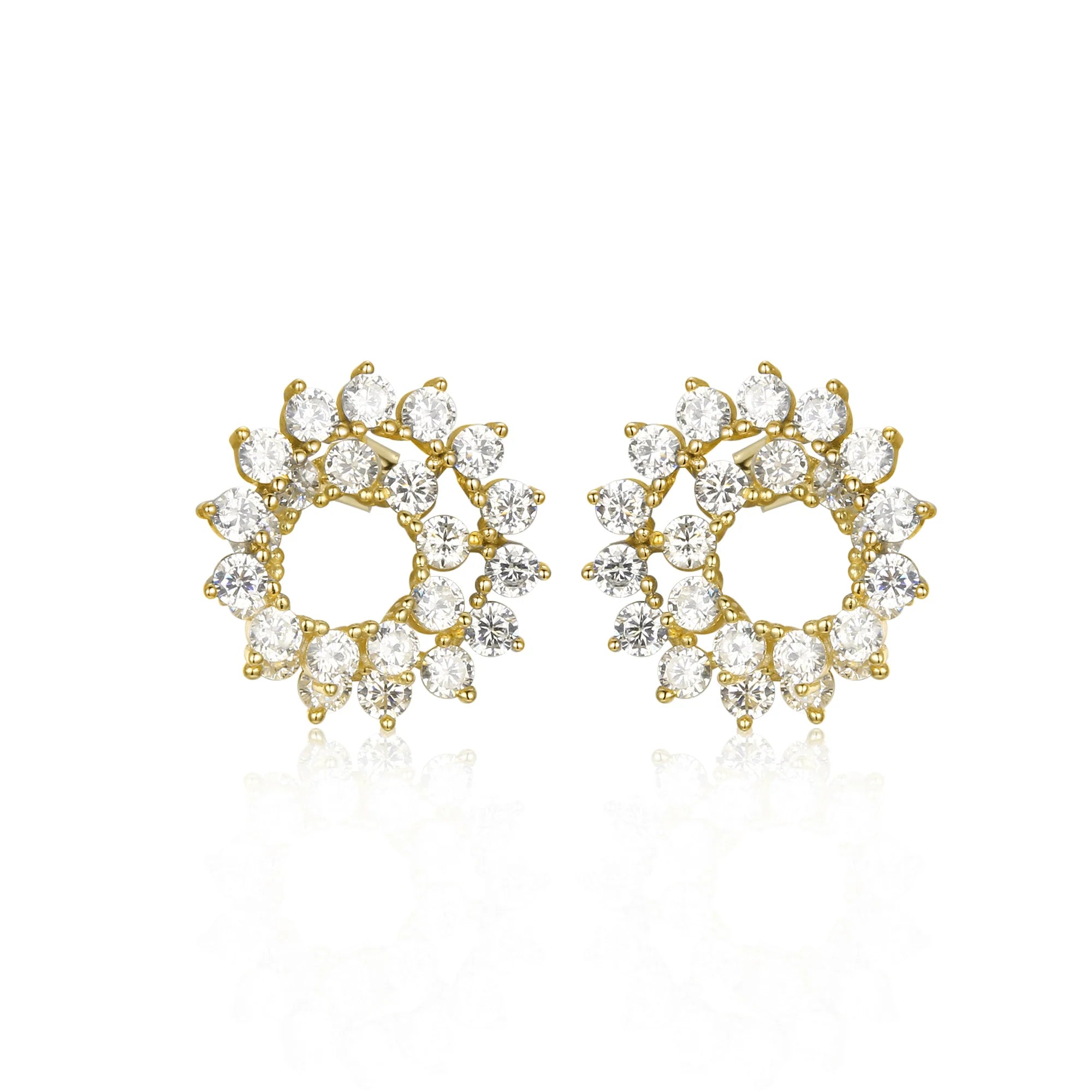 Sterling swirl diamond studs