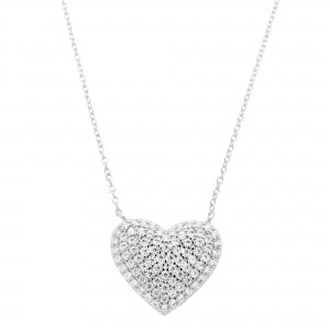 Sterling Pave heart pendant