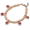 Rose gold beaded adjustable charm bracelet