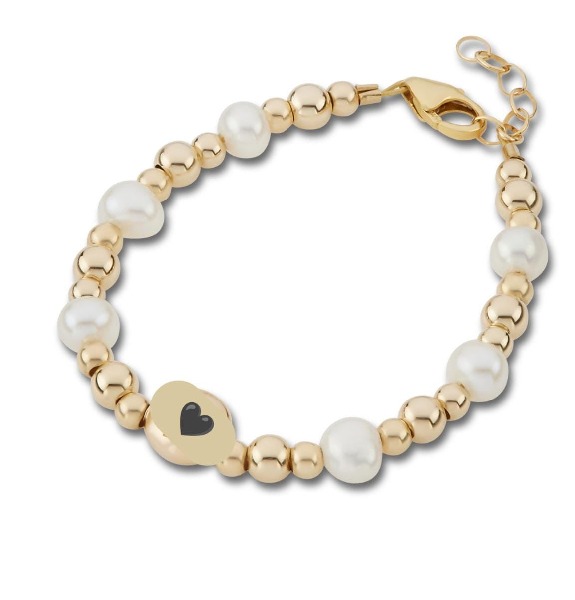 Gold filled and pearl adjustable bracelet