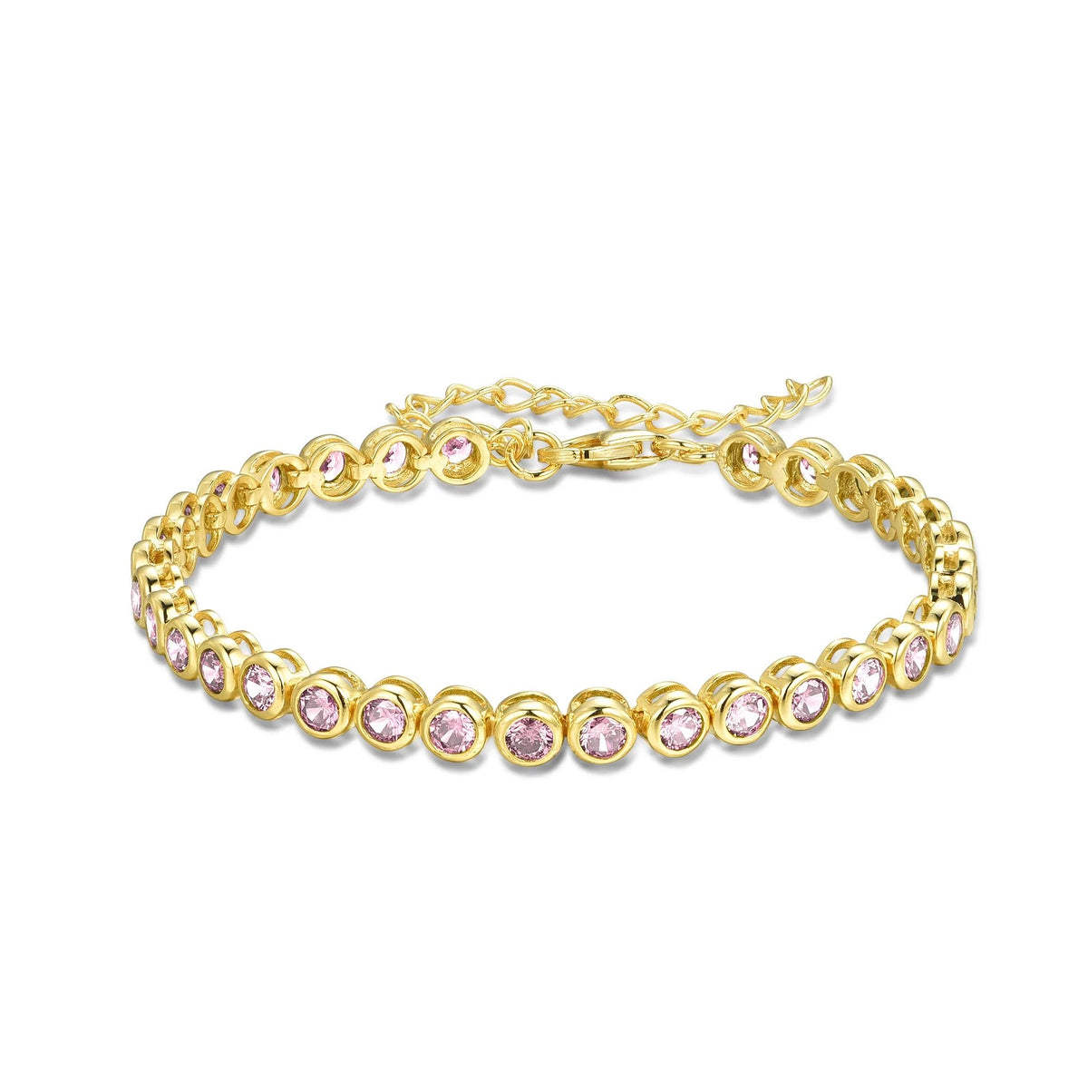 Light pink round stone bracelet