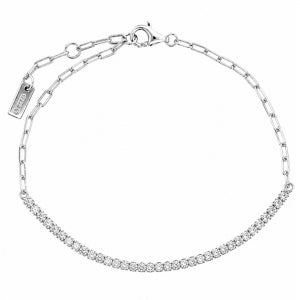 Sterling paper clip and cz bracelet