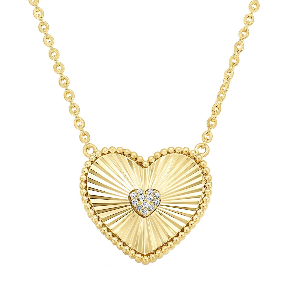 Pleated heart pendant