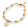 Gold filled beaded bracelet with heart charm