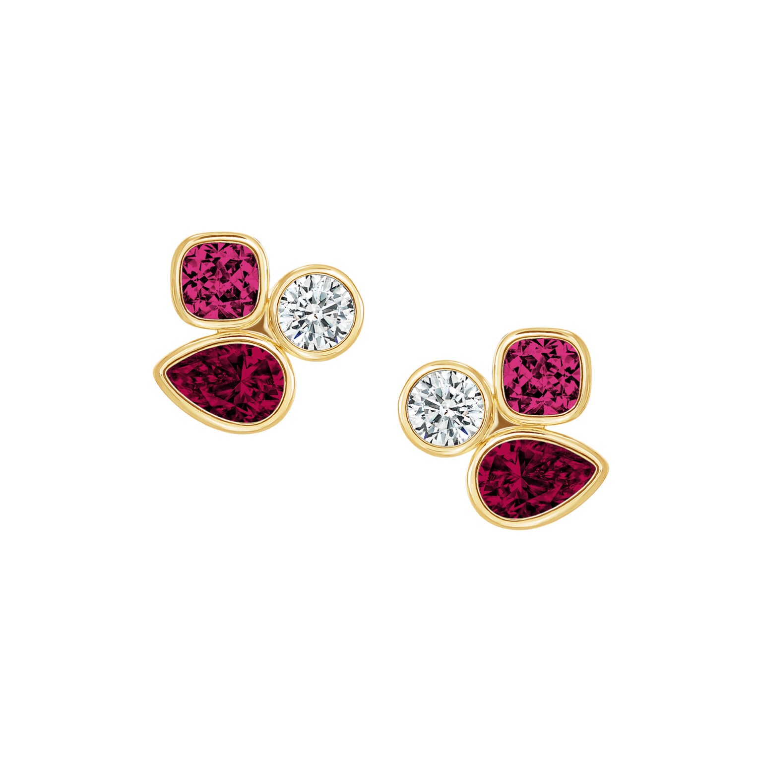 Bezel set trio titanium studs