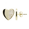 Gold and cz gold heart studs