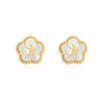 Flower mother of pearl stud