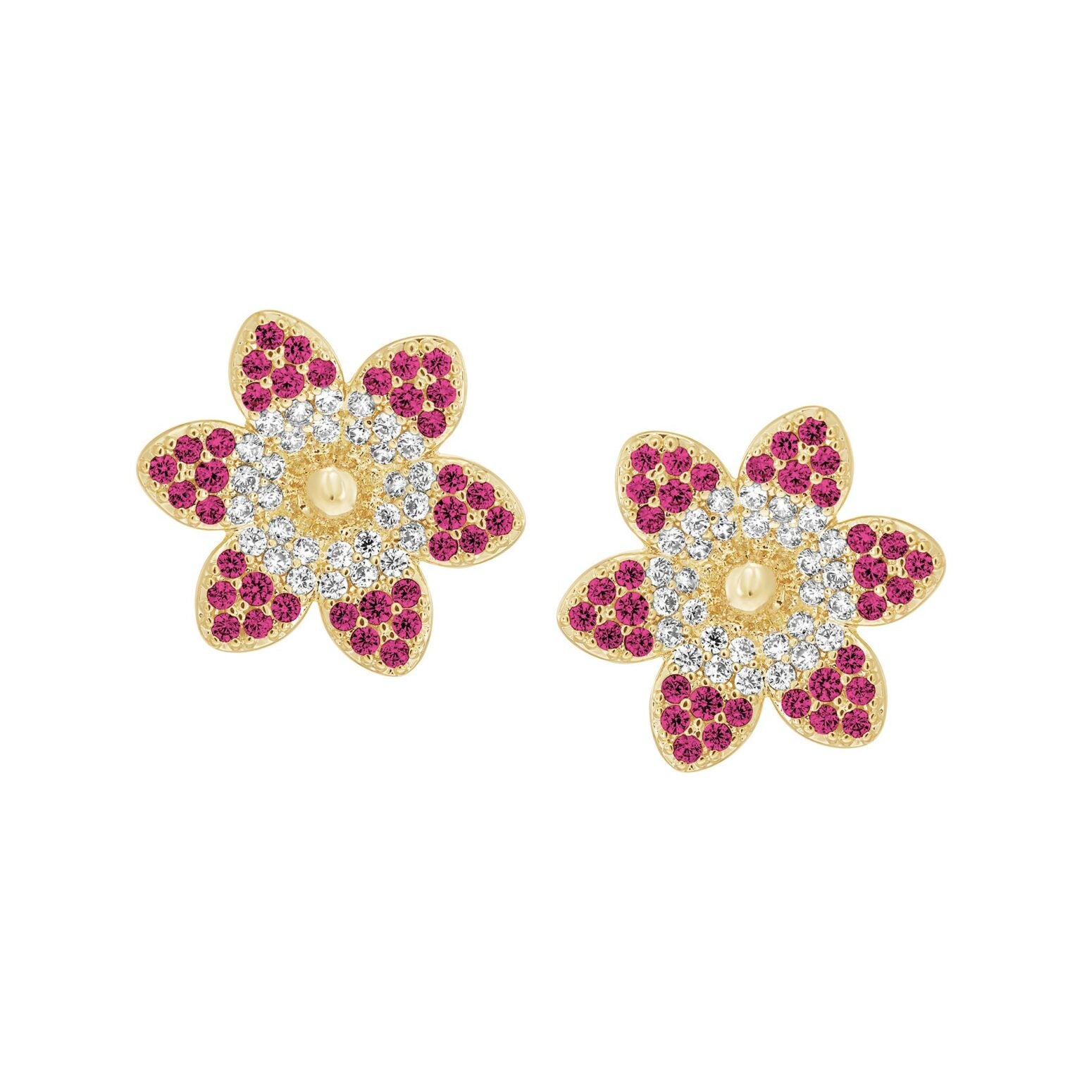 Large flat petal flower studs