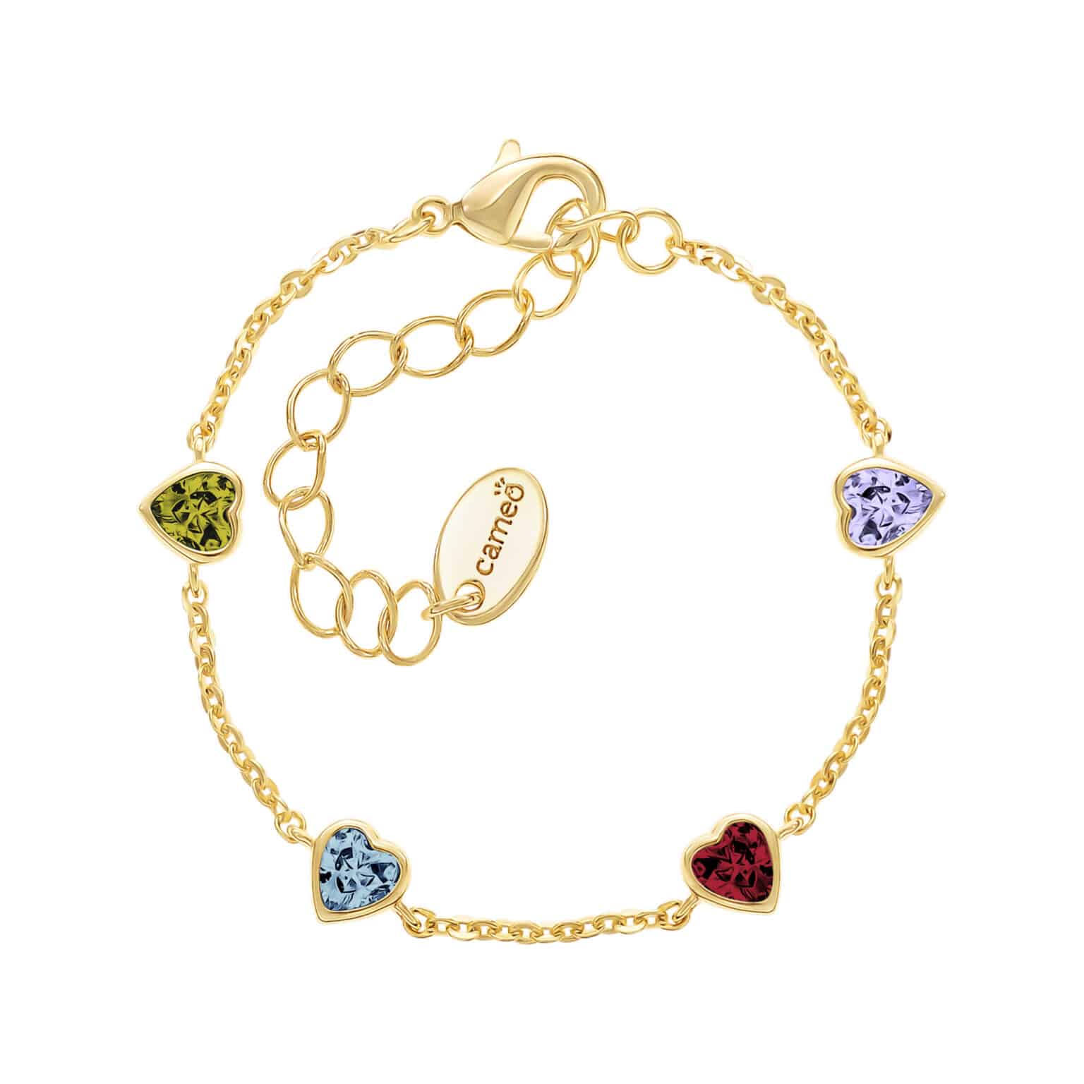 Multi color heart girls bracelet