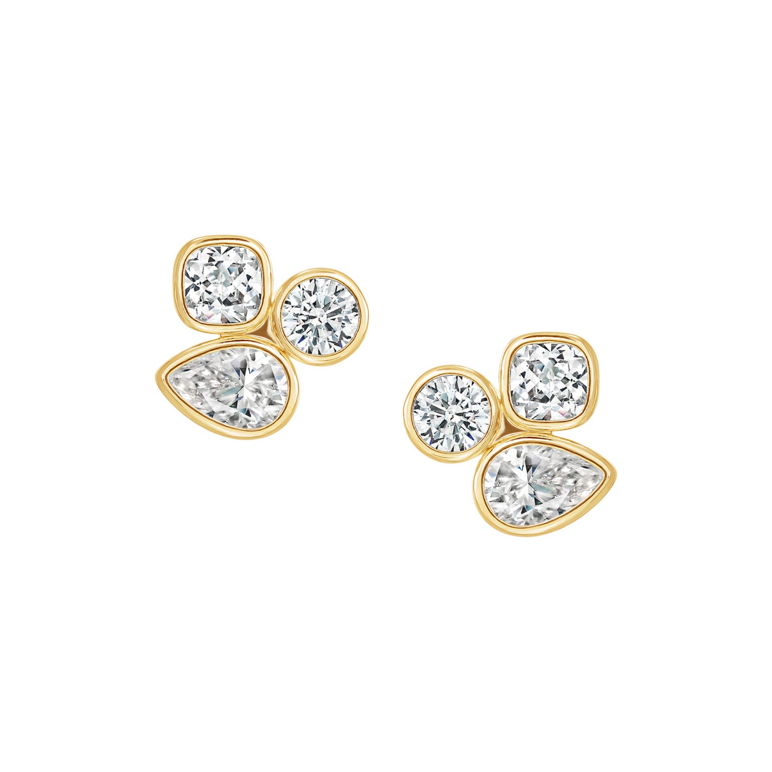Bezel set trio titanium studs
