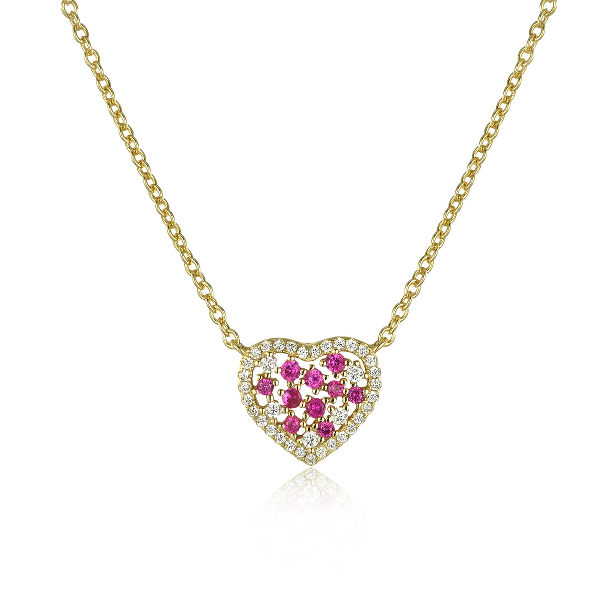 Scattered heart necklace