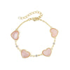 Pink mother of pearl heart bracelet