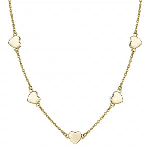 Sterling gold heart choker necklace
