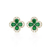 4 petal stone clover stud