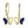 Blue and gold Butterfly earrings