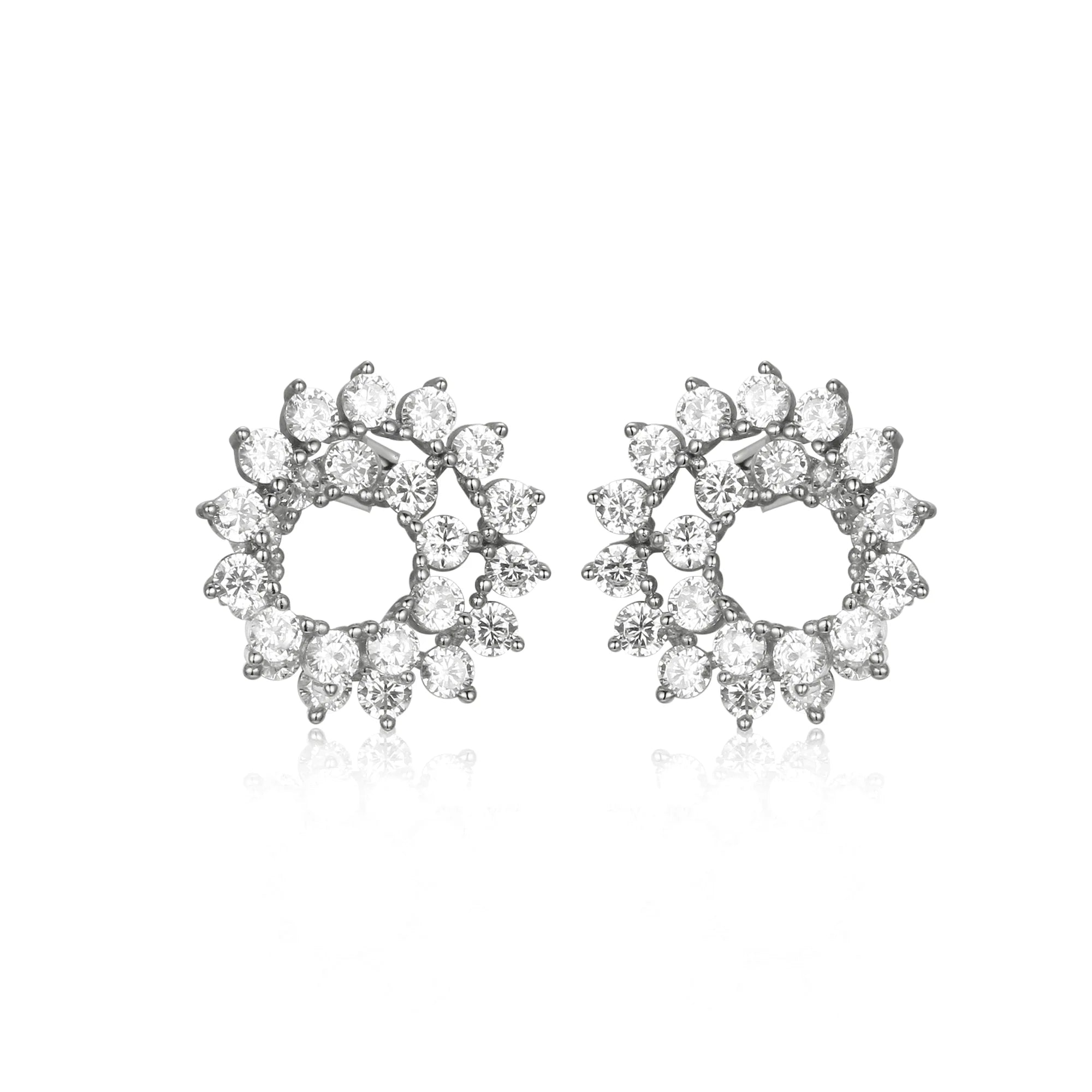 Sterling swirl diamond studs