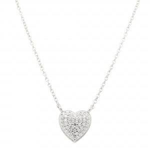 pave sterling heart choker