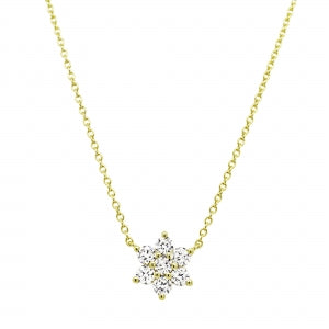 Flower cz gold necklace