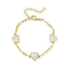 Mother of pearl heart link bracelet