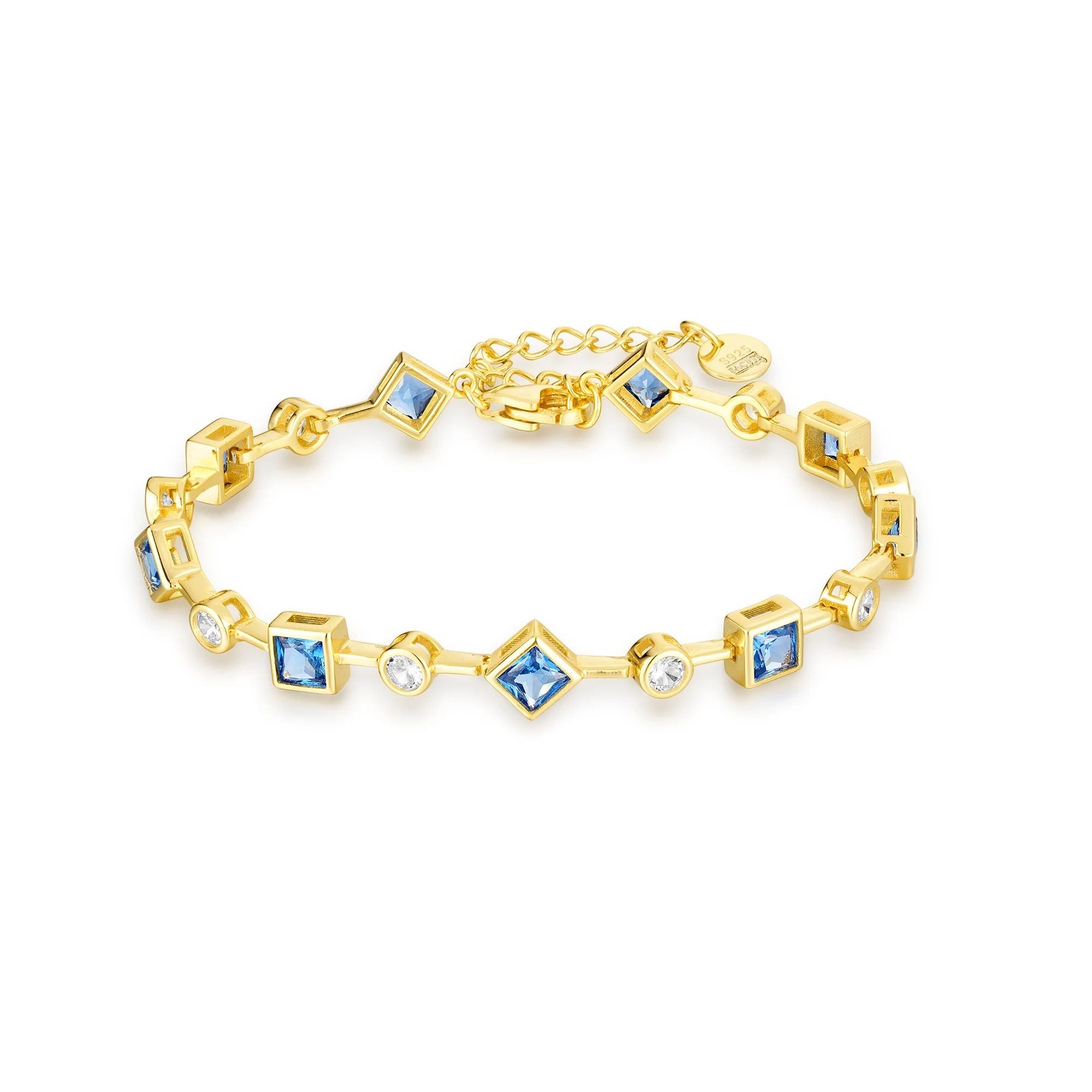 Blue stone multi shaped bracelet