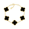 Black and gold large clover bracelet