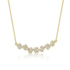 Gold baguette cz bar necklace