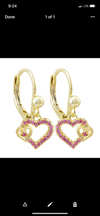 double cut out heart earrings