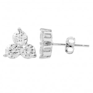 Triple Diamond cz studs