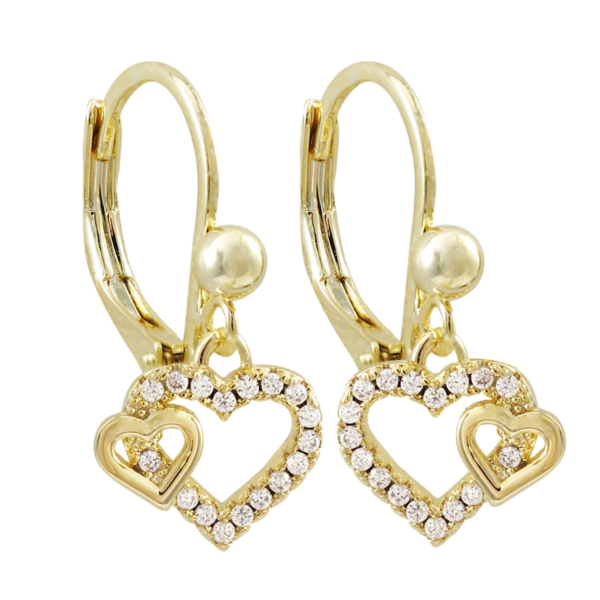 double cut out heart earrings
