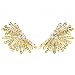 Sideburst gold earrings