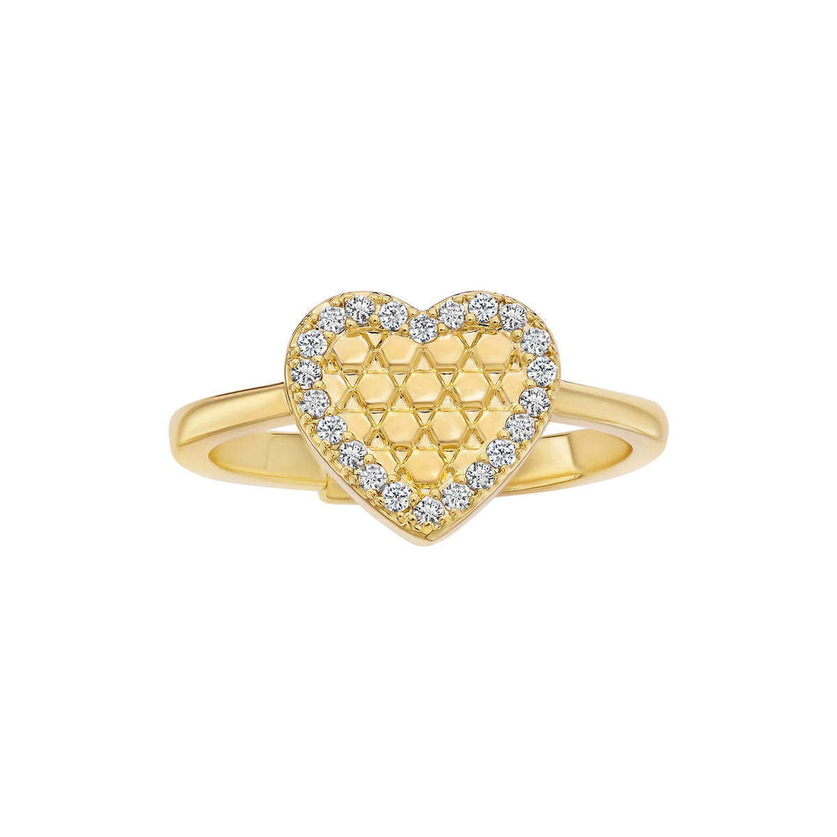 Honeycomb heart ring