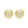 Gold pleated stud earrings - 2 sizes