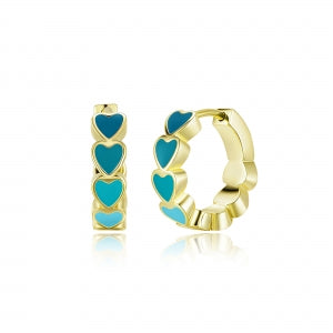 Turquoise multi heart Huggies