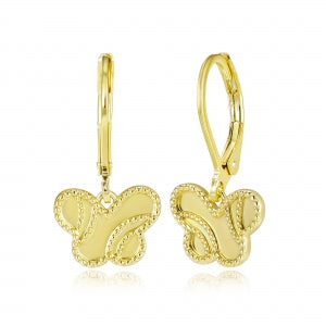 Gold ridged butterfly leverbacks
