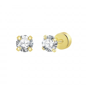 Surgical cz diamond screwback studs