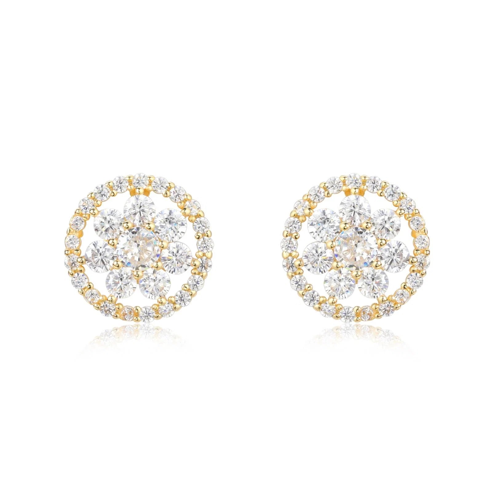 Sterling encircled flower studs